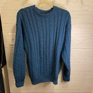 100% cotton medium deep sky blue sweater top